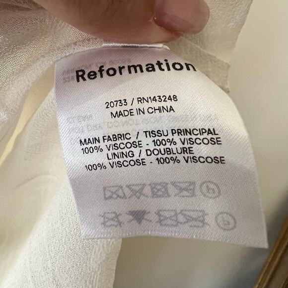 Reformation Nikita dress bouquet white floral size 4 100% viscose DR - Picture 10 of 11